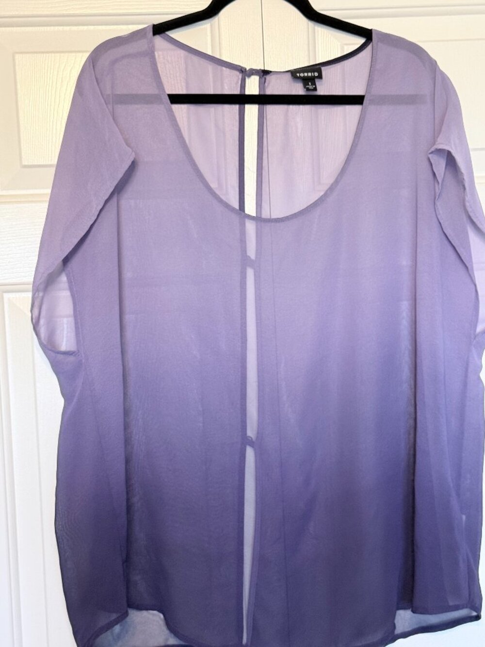 Torrid Size 1 Lavender Sheer Blouse – Lightweight & Flowy